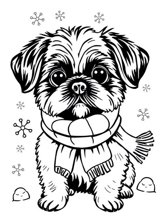 shih tzu winter scarf