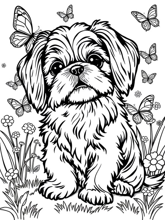 shih tzu with butterflies