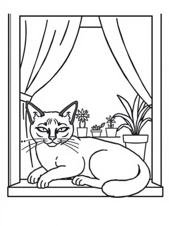 siamese cat in window