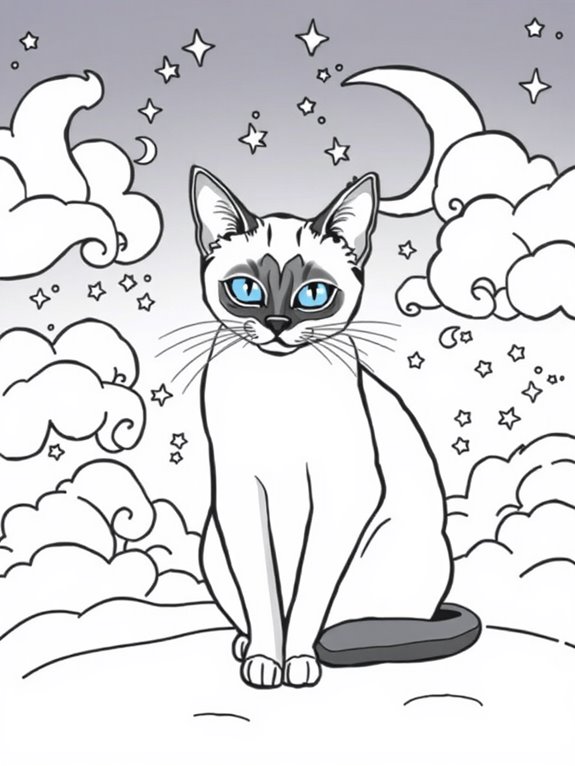 siamese cat night sky