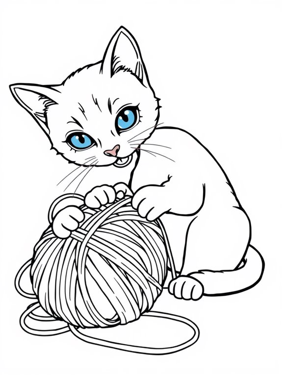 siamese cat yarn play