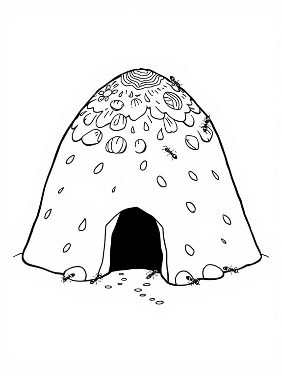 simple anthill coloring page