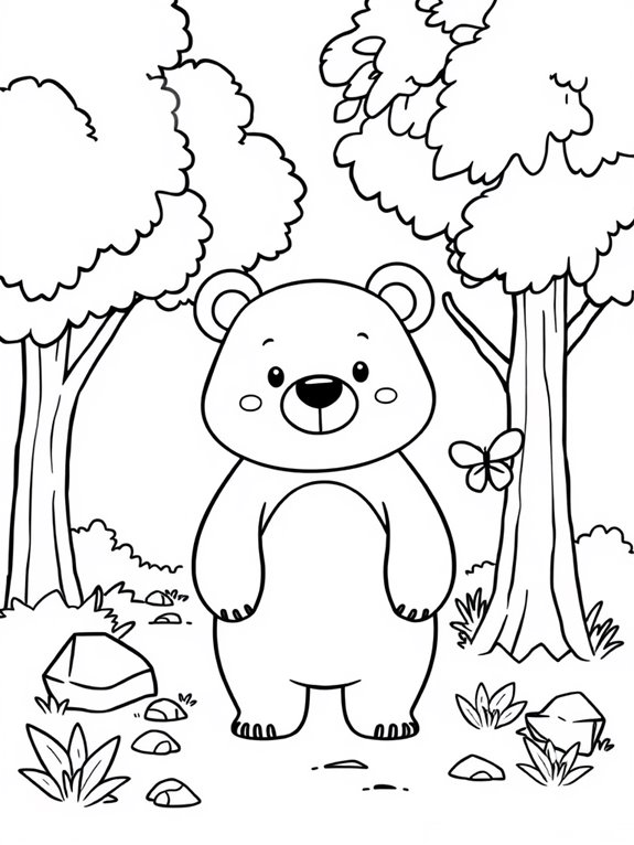 simple bear line art