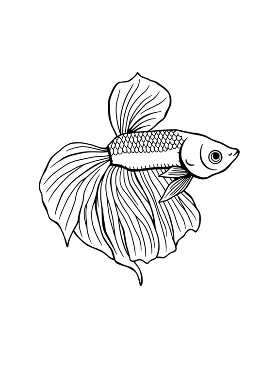 simple betta fish drawing