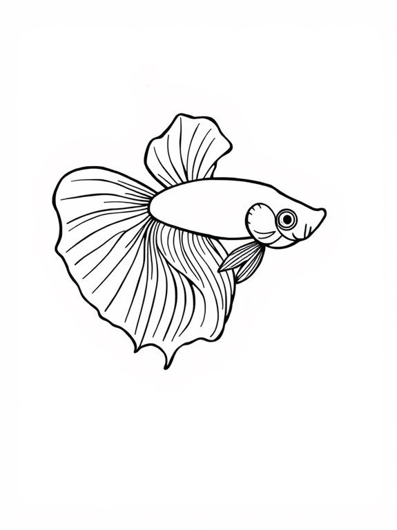 simple betta fish outlines