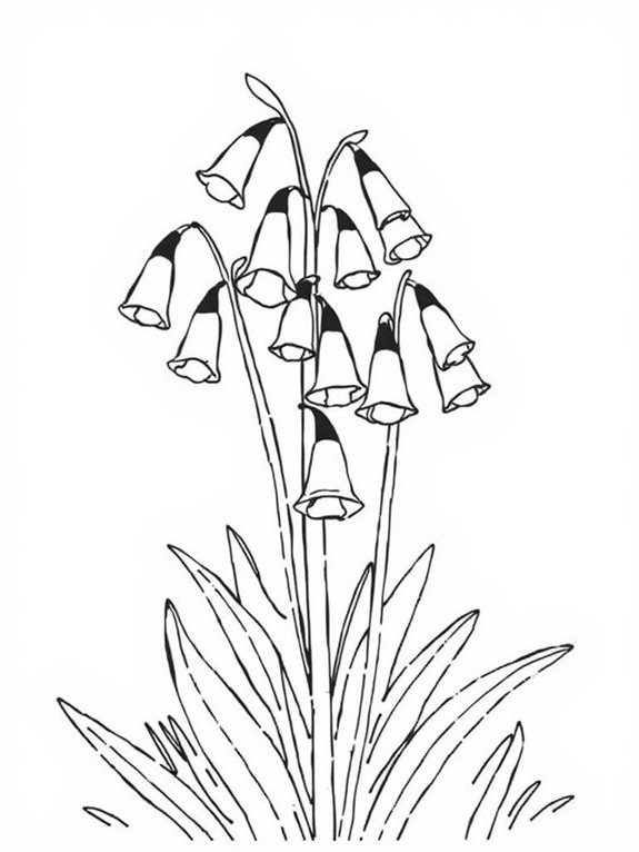 simple bluebells coloring page