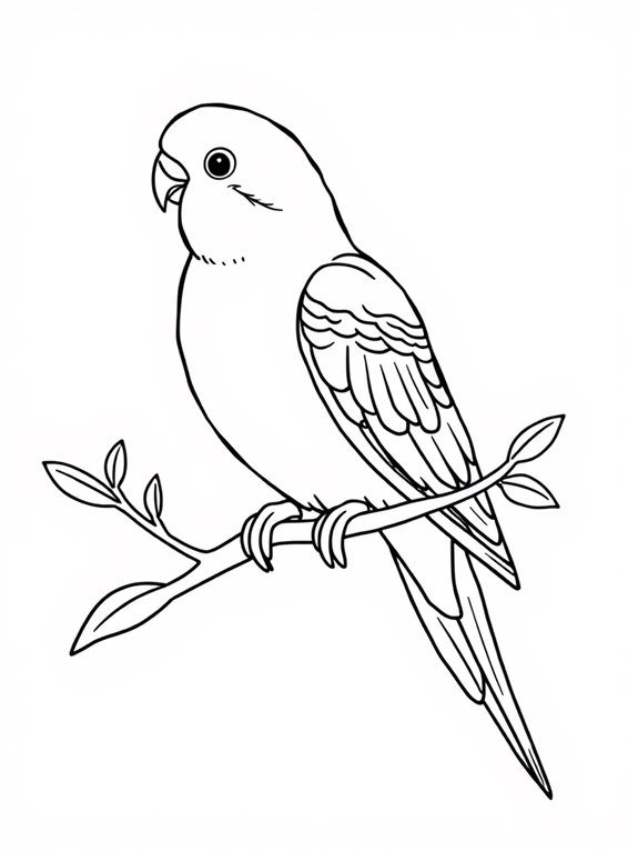 simple budgerigar outline art