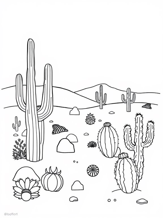 simple cactus desert scene