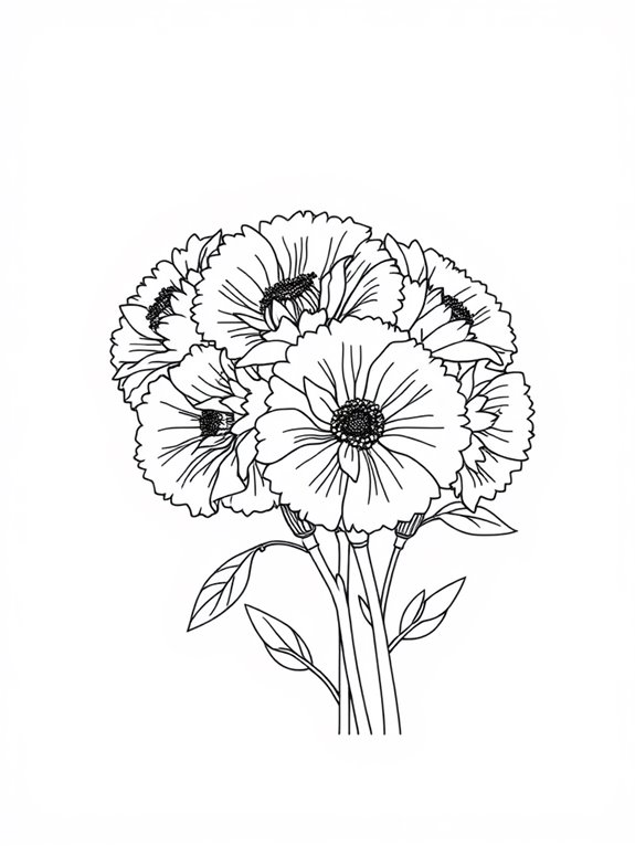 simple carnation line drawing