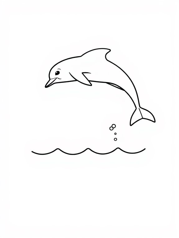 simple dolphin coloring outline