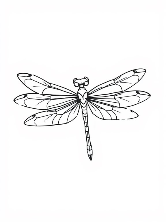 simple dragonfly coloring page