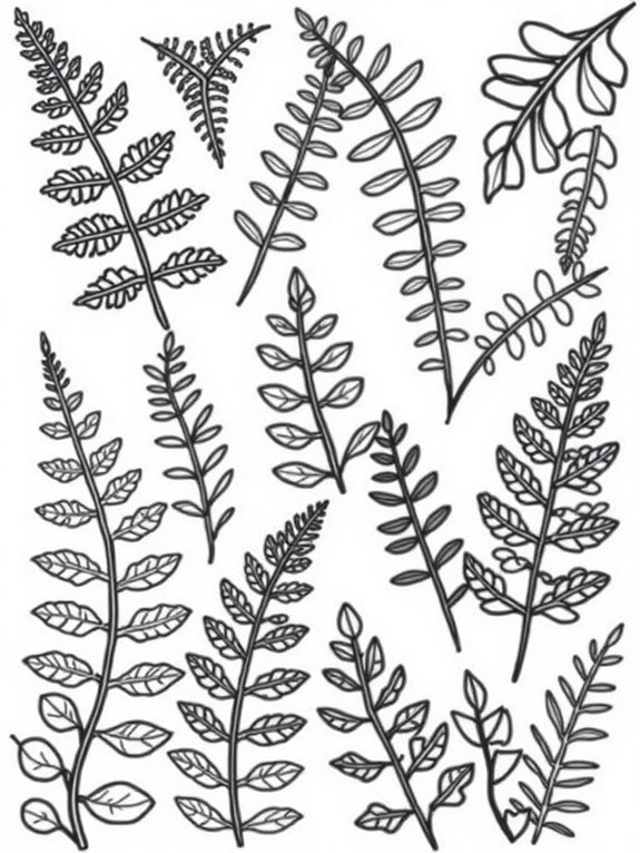 simple fern coloring outline