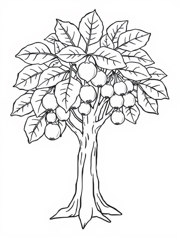 simple fig tree outlines