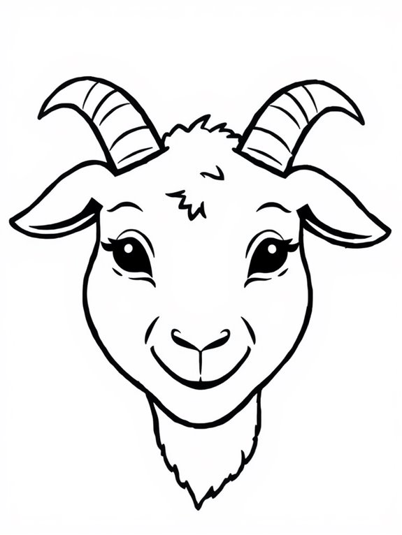 simple goat face illustration