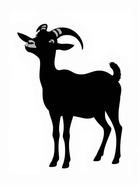 simple goat silhouette coloring