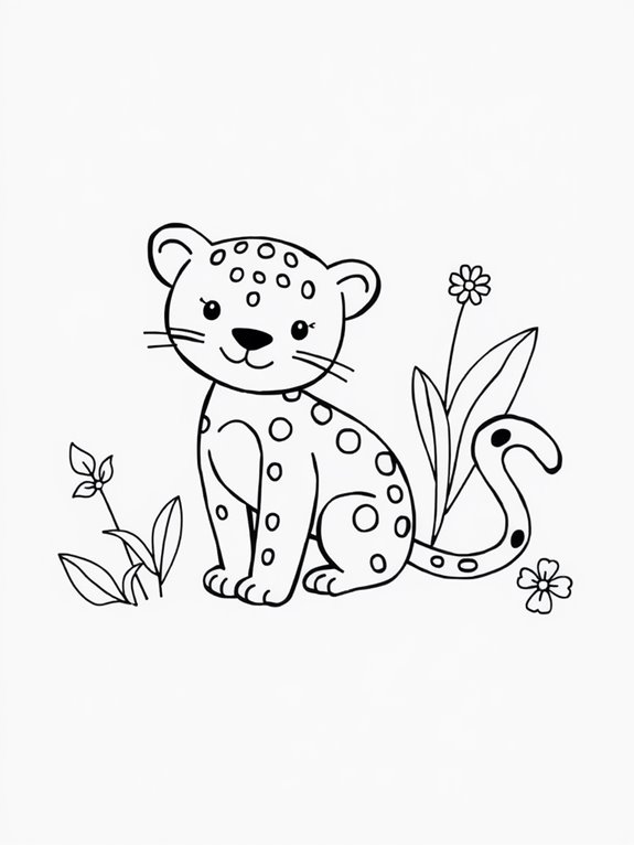 simple jaguar coloring page