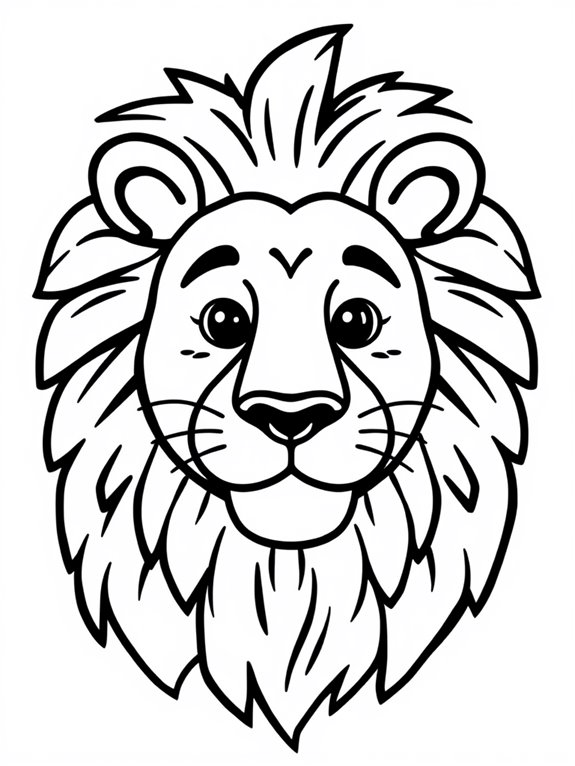 simple lion face coloring