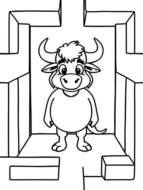 simple minotaur coloring activity