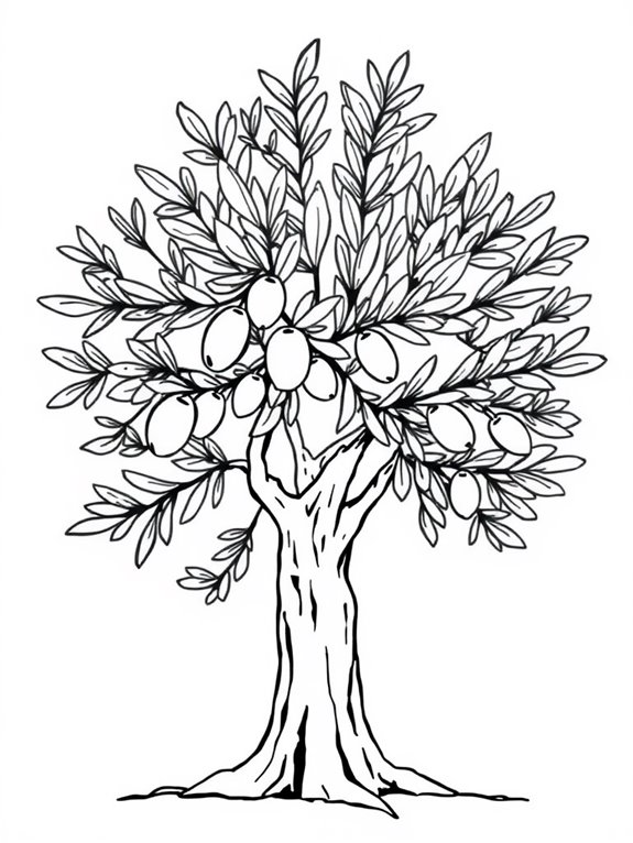 simple olive tree coloring