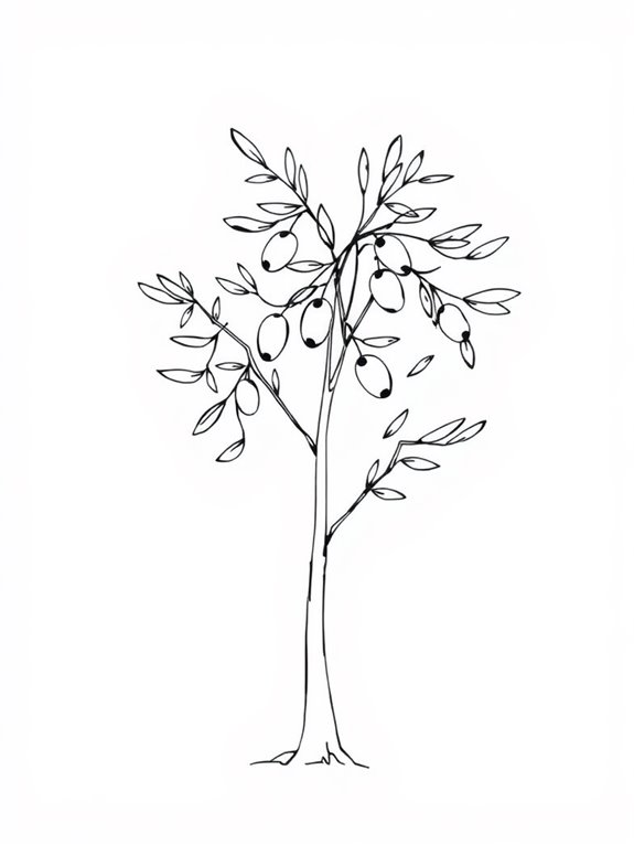 simple olive tree illustration