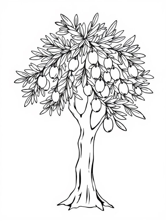 simple olive tree outlines