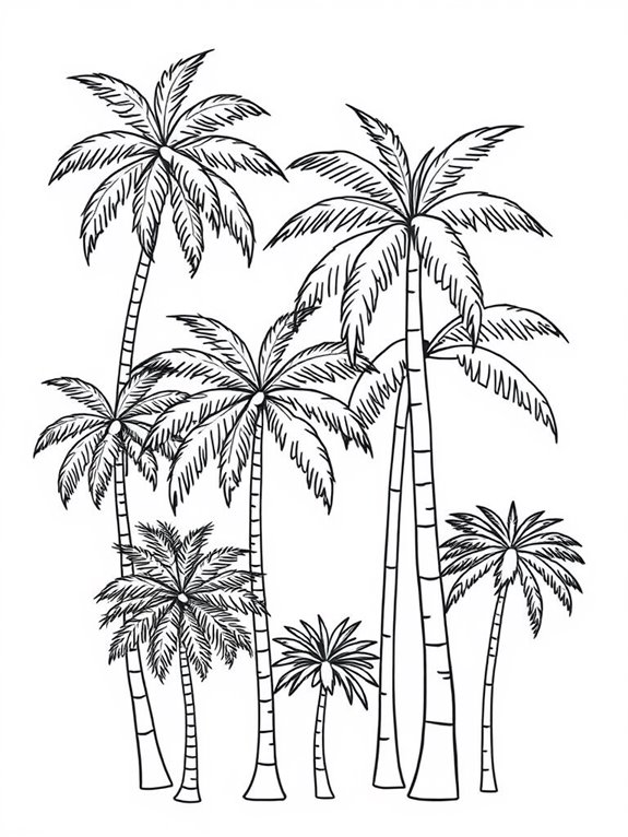 simple palm tree outlines