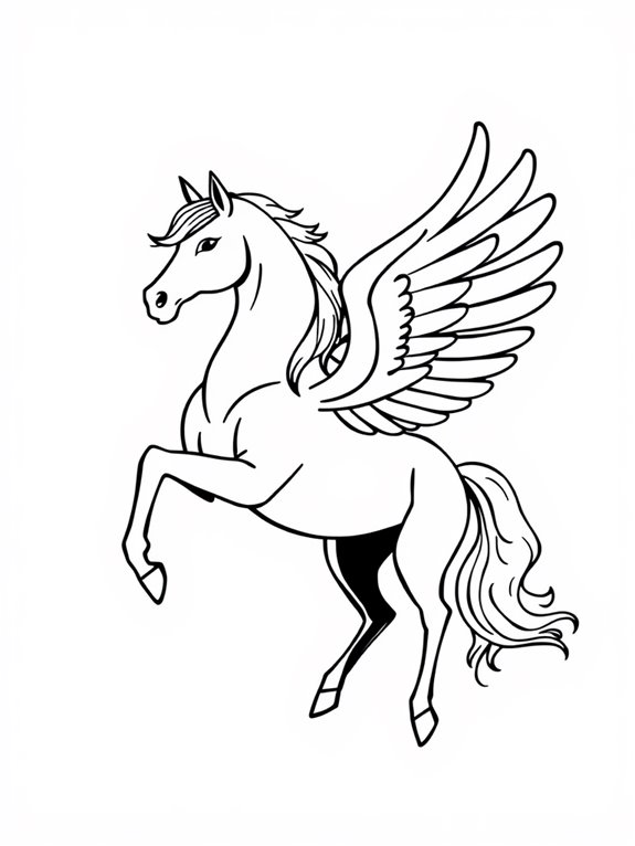 simple pegasus coloring page