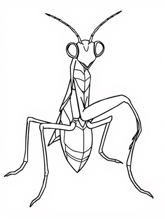 simple praying mantis coloring