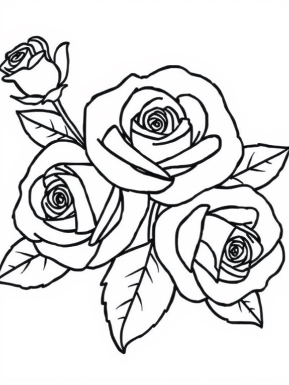 simple rose coloring design