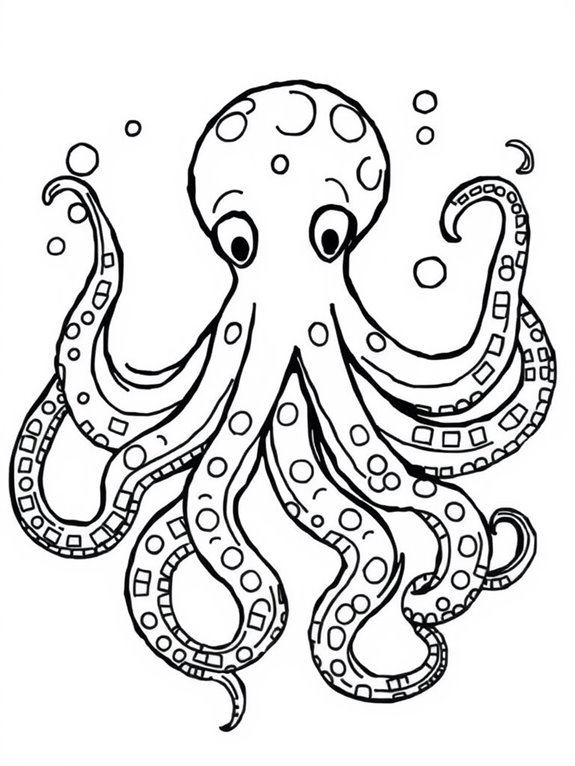 simple shapes kraken coloring page