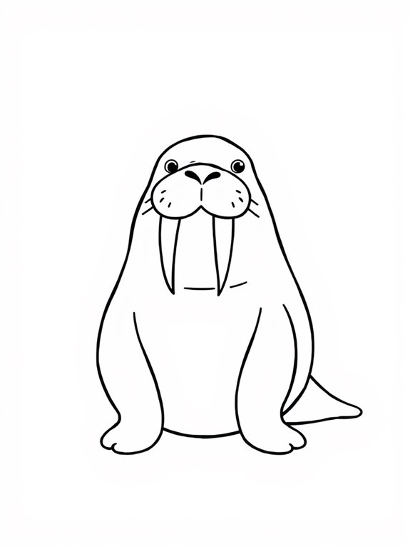 simple walrus coloring activity