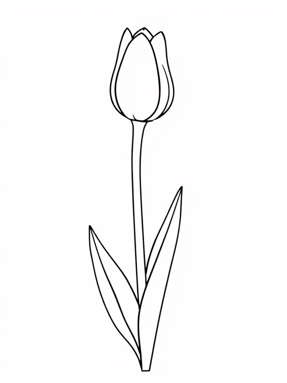 single tulip coloring page