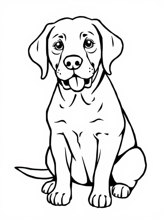 sitting labrador retriever outline