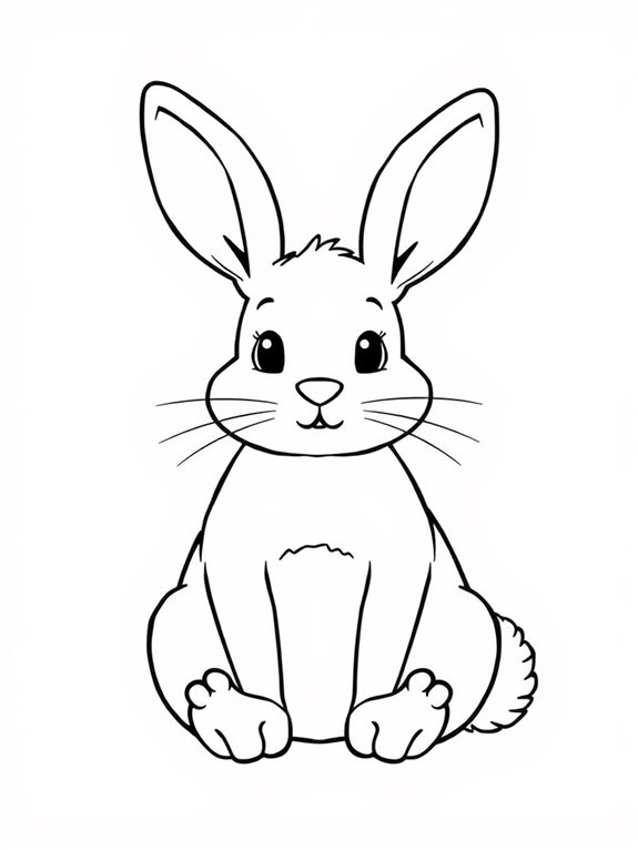 sitting rabbit coloring page