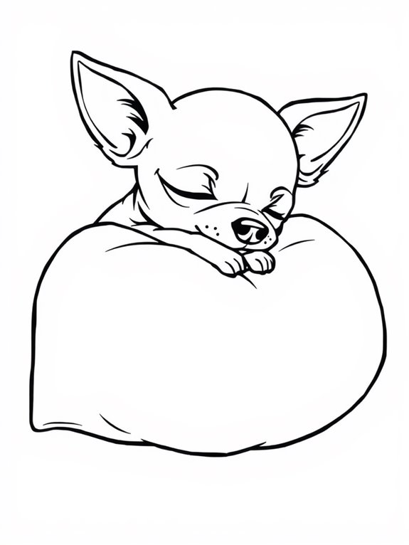 sleeping chihuahua on pillow