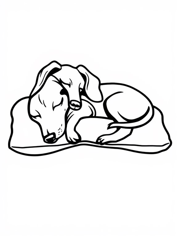 sleeping dachshund on pillow