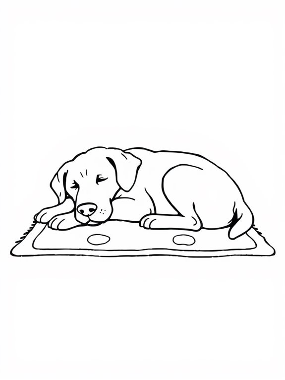 sleeping labrador on rug