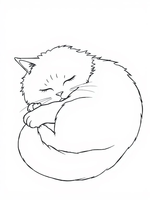 sleeping ragdoll cat illustration