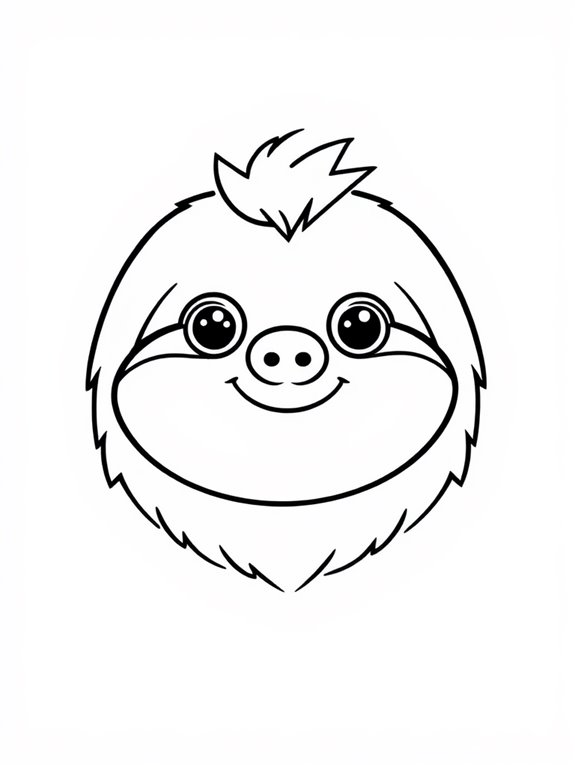 sloth face coloring page