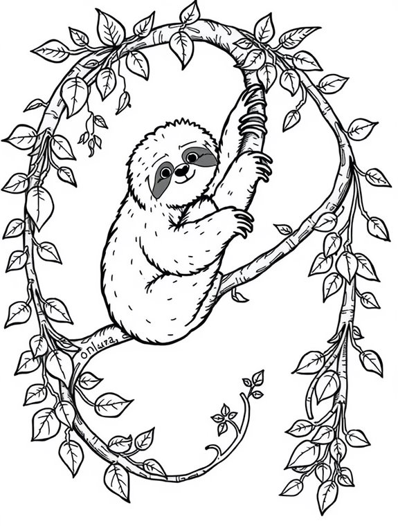 sloths climbing a vine