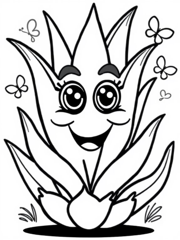 smiling aloe vera character