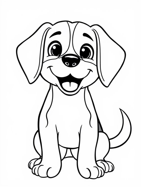 smiling beagle coloring page