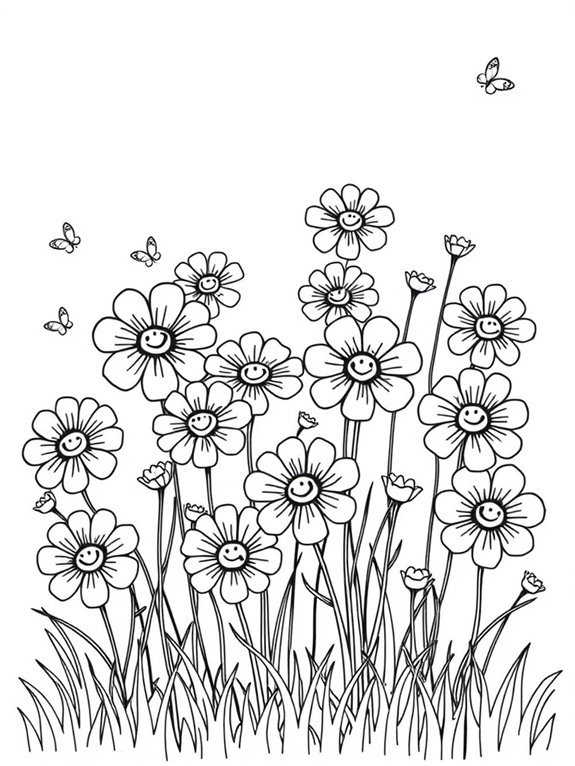 smiling buttercups coloring page