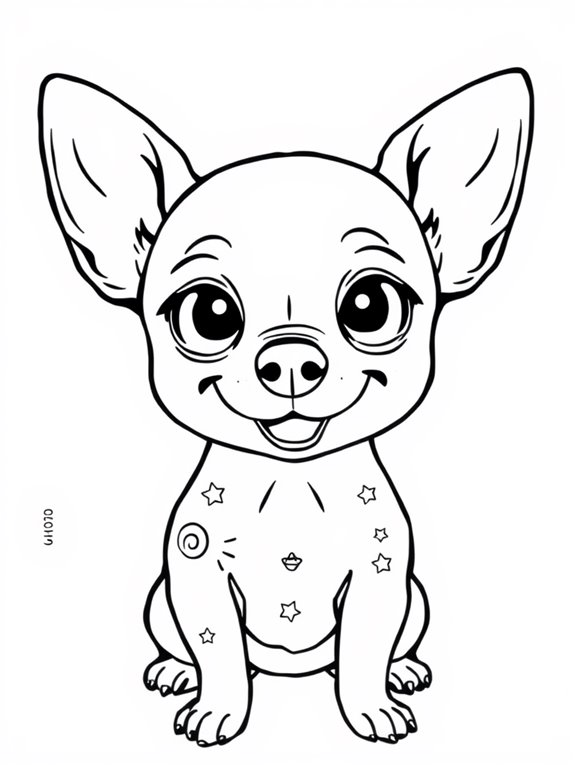 smiling chihuahua coloring page