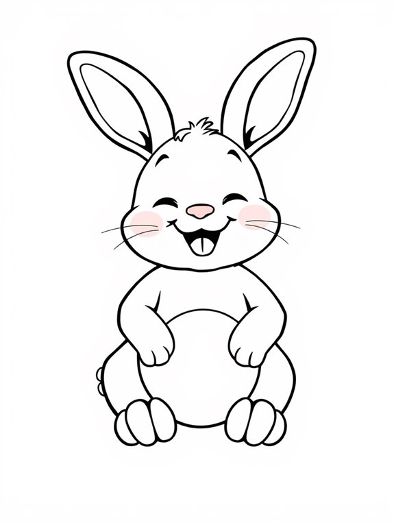 smiling chubby rabbit illustration