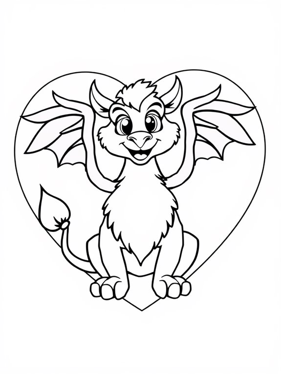 smiling griffin with heart