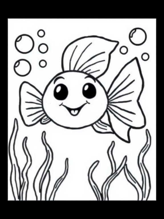 smiling guppy coloring page