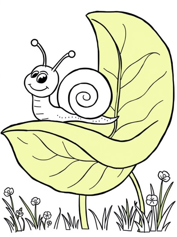 snail resting on leaf