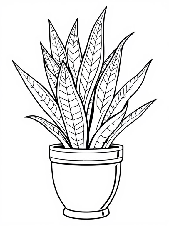 snake plant coloring page