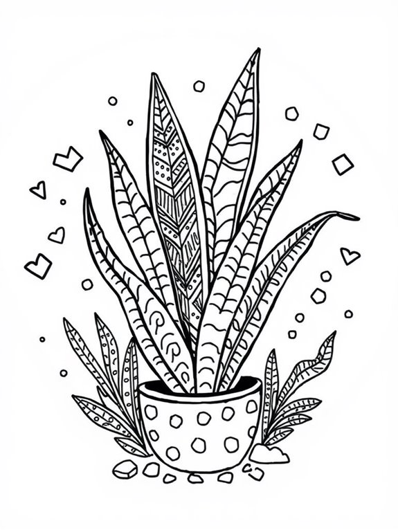 snake plant coloring page